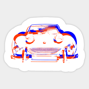 Austin Healey Sprite British 1960s classic car monoblock red white blue Sticker